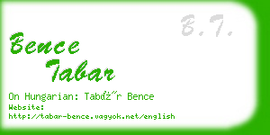 bence tabar business card